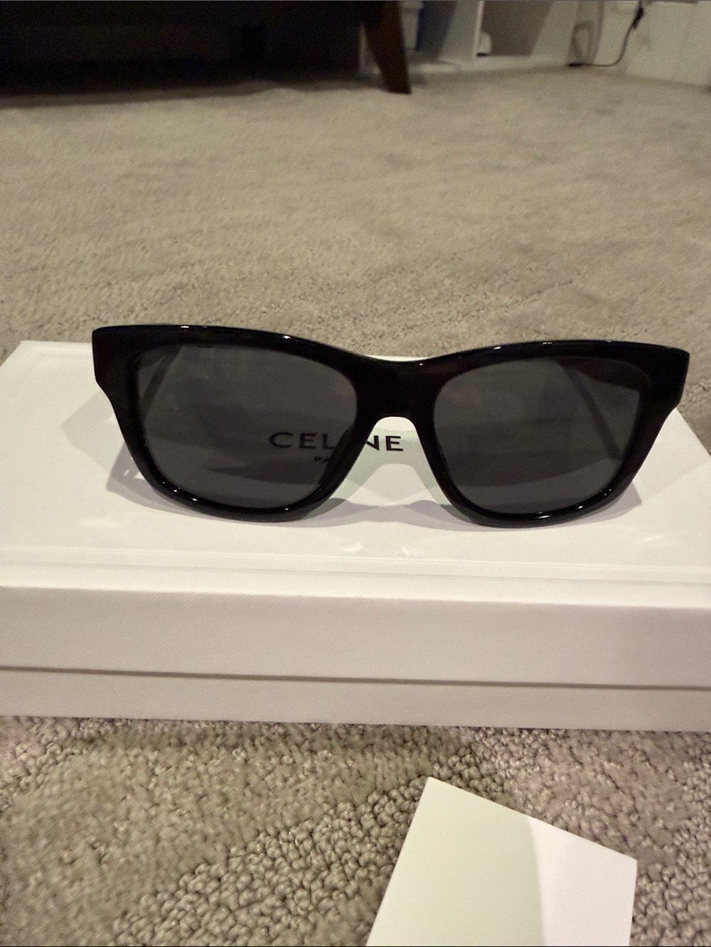 Celine Rectangle-Frame Acetate Sunglasses with White Case - Picture 7 of 7